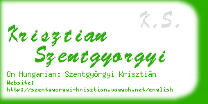 krisztian szentgyorgyi business card