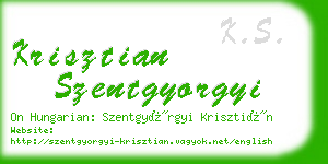 krisztian szentgyorgyi business card